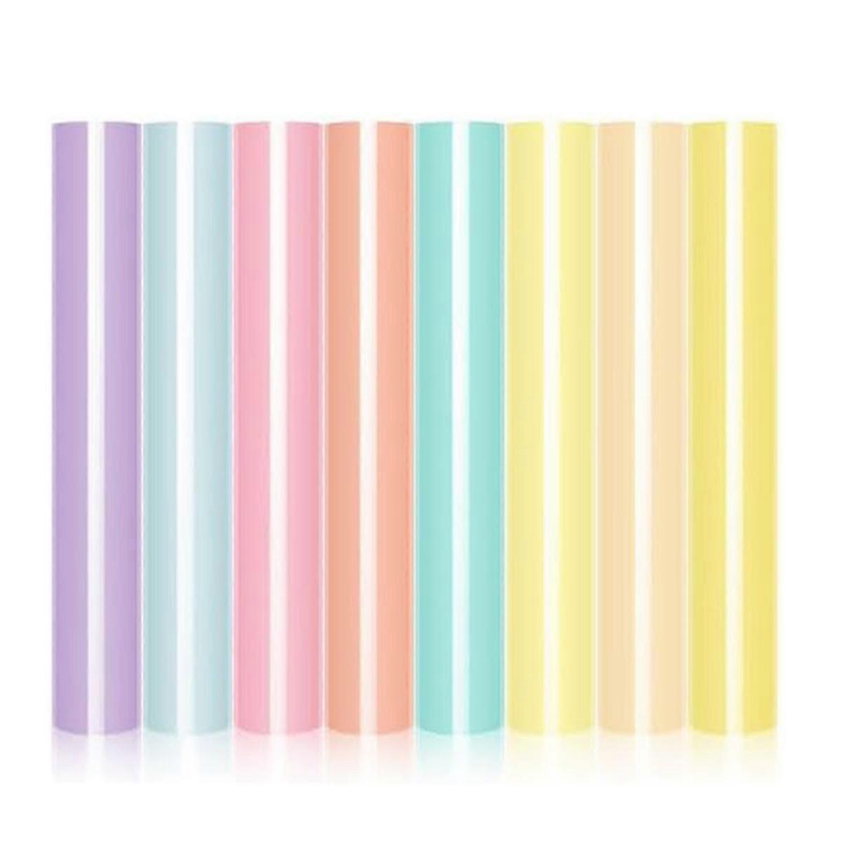Pastel Iron-On Vinyl Bohemian Heat Transfer Vinyl Set, 8 Pastel HTVs for -Shirts, Apparel, Easy to