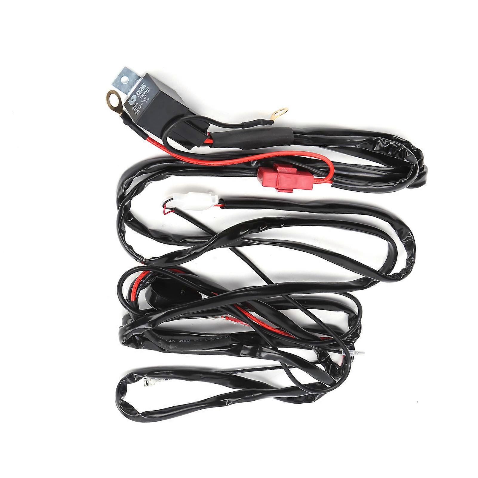 12V 9.8ft LED Spotlights Wiring Harness 1?to?2 40A Relay Inline Blade Fuse IP67 Waterproof Universal YEMAA