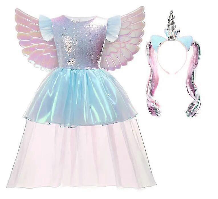 Rainbow Unicorn Dress For Baby Girls,carnival Dress Up