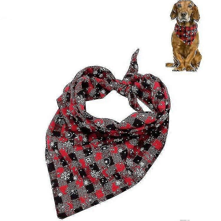 2 Pcs Pet Triangle מגבת חג המולד פתית שלג מגבת רוק לכלבים, גודל:s(אדום)