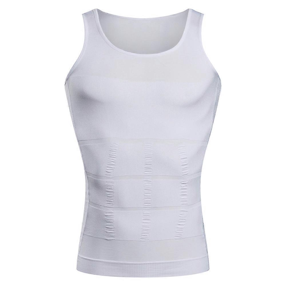 Ανδρικά Shapewear Ανδρικό Κορμάκι Body Shaper Εσώρουχα Σφιχτό γιλέκο Κορσές Λευκό