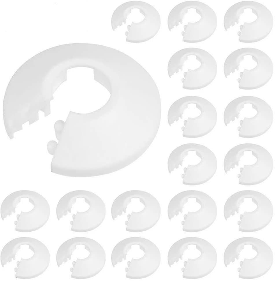 20pcs Radiator Pipe Collars Strong White Plastic Pipe Covers Sleeve