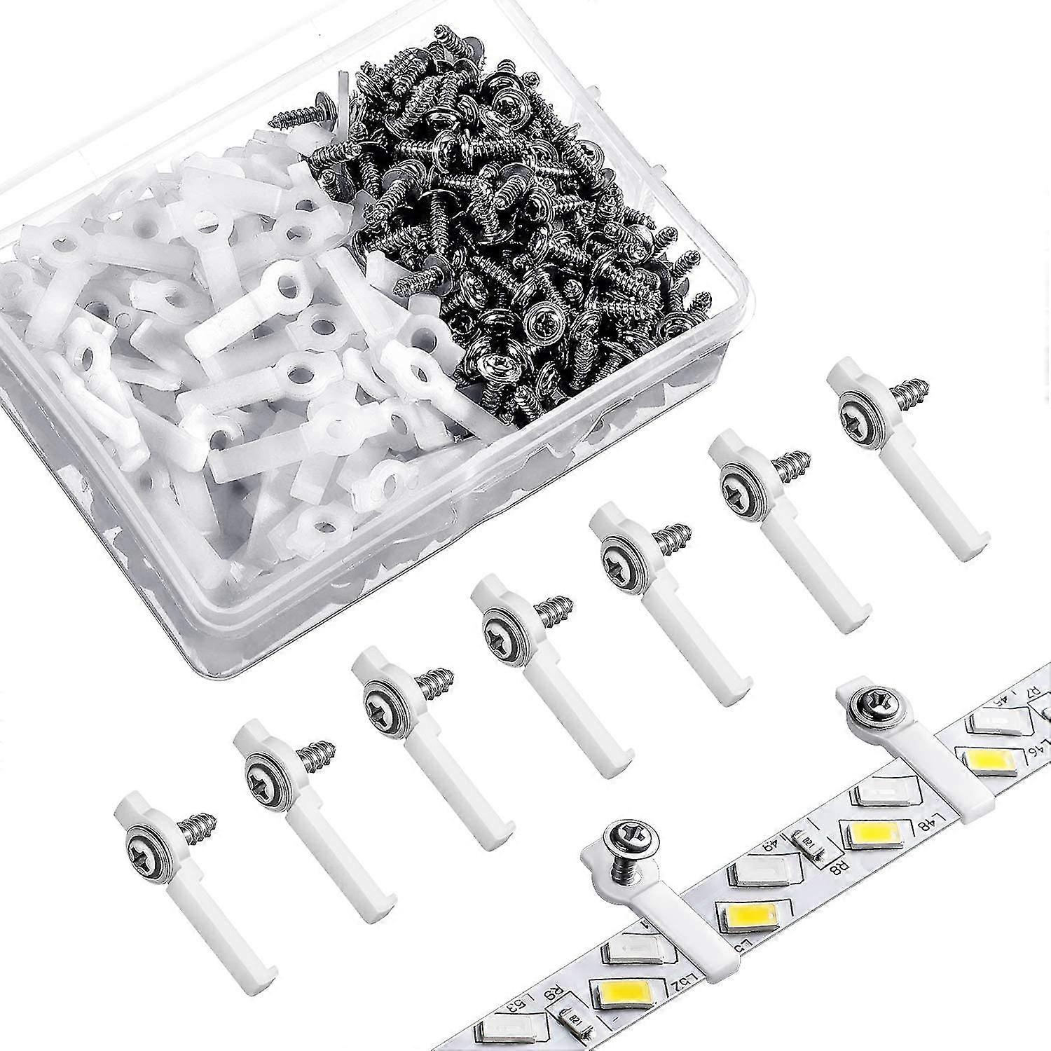 10 mm wide 200 pcs led light clips set, strip light mounting clips