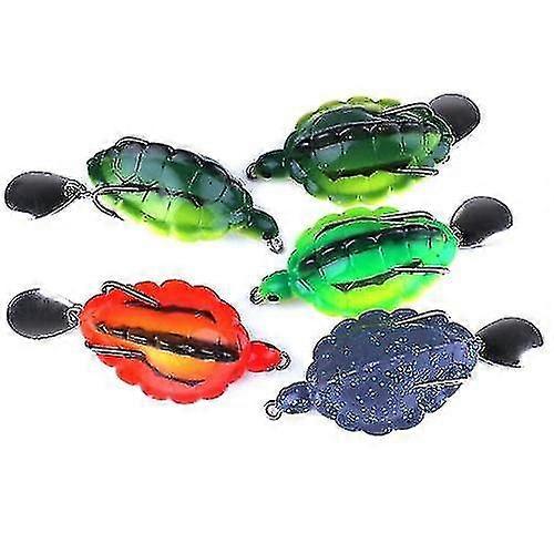 5pcs/box 13.4g/5.5cm Simulation Tortoise Lures Artificial Soft Bait With Spoon Sequins Fishing Lure