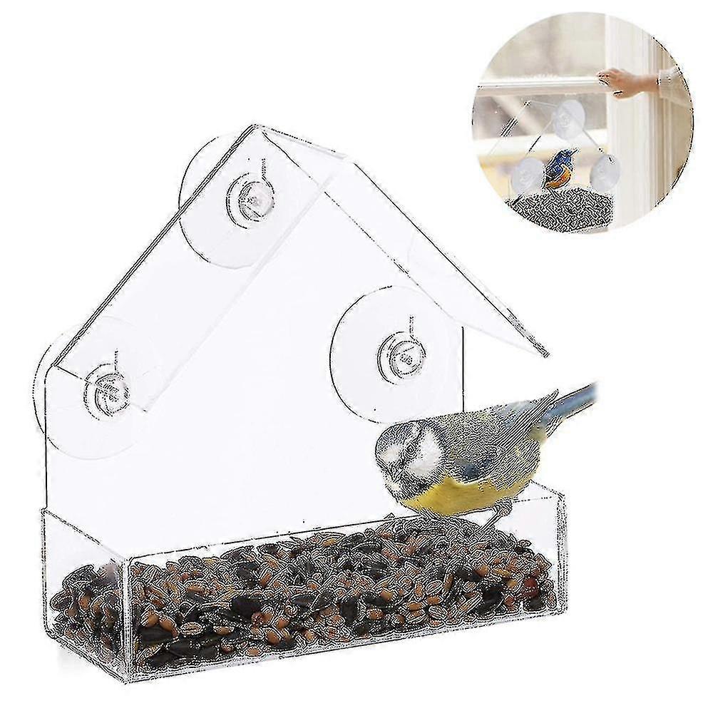 Window Bird Feeder For Outside With Strong Suction Cups For Finches