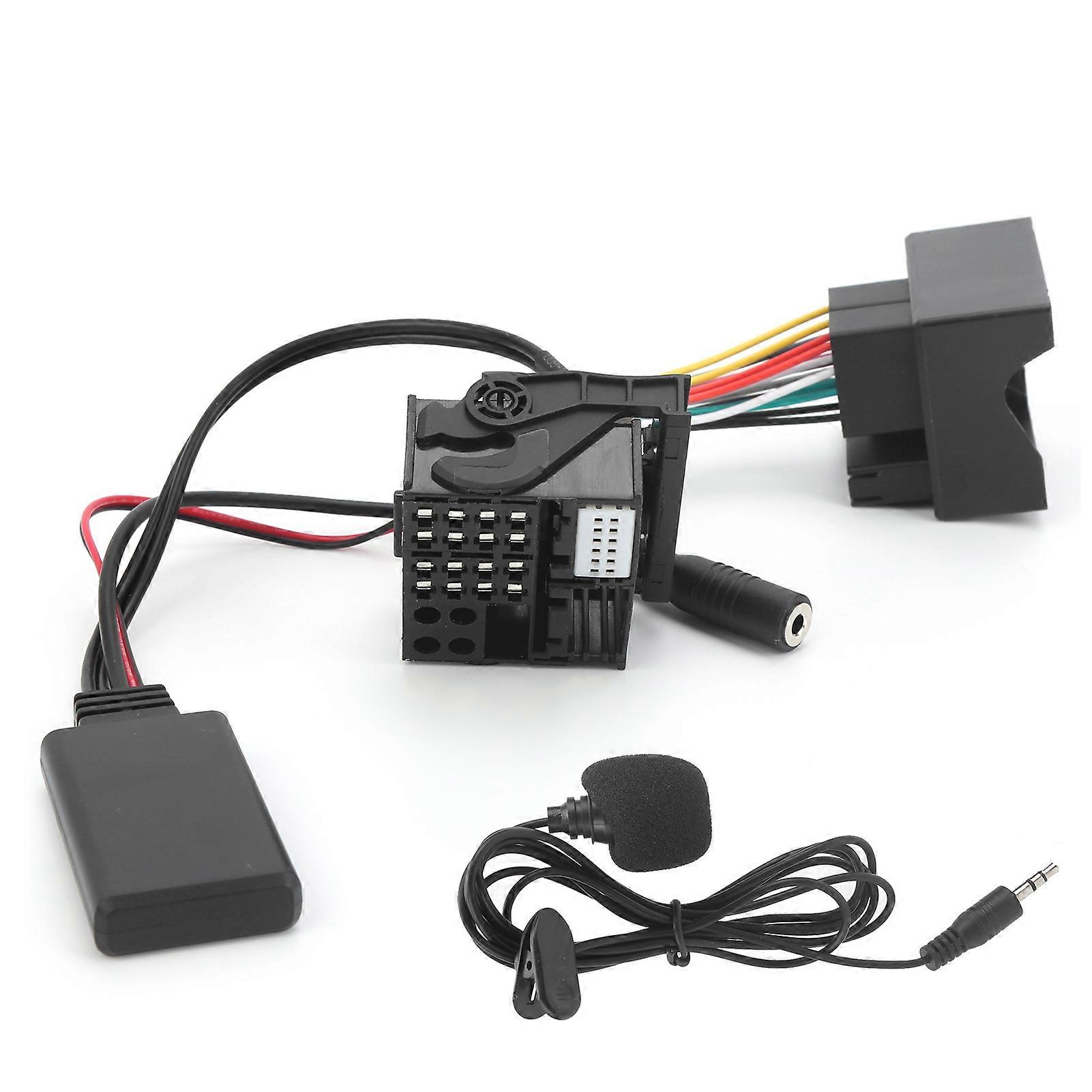 Cabo adaptador de áudio auxiliar Bluetooth 5.0 de 59,1 pol. com microfone compatível com E60, E63, E64, E65, E66, E87