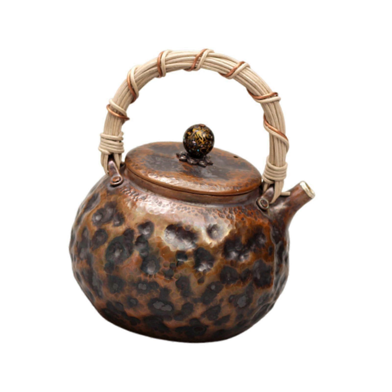 Solid Copper Tea Pot Practical Hot Water Kettle for Camping Restaurant Hotel 9.5cmx15.5cm