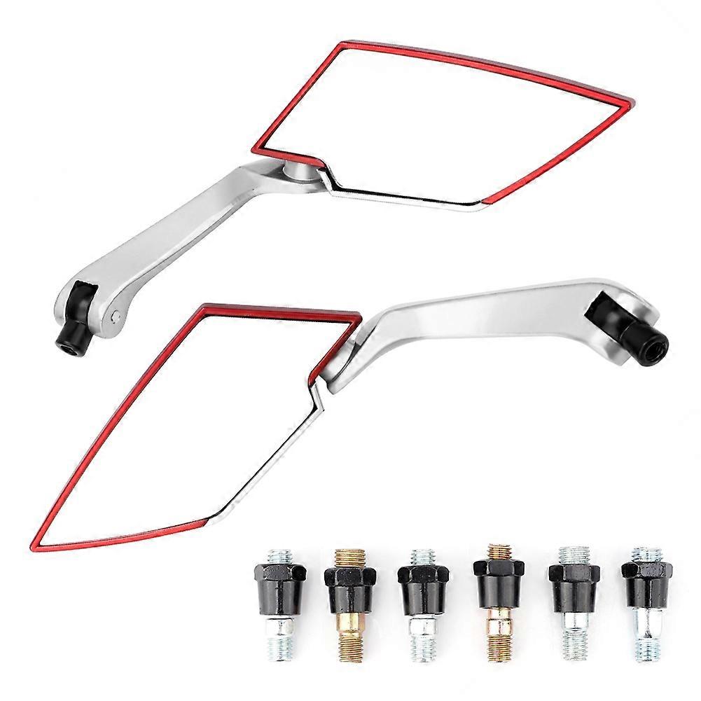 2pcs אופנוע אופנוע שונה מראה אחורית מראה אחורית מראות צד אדום