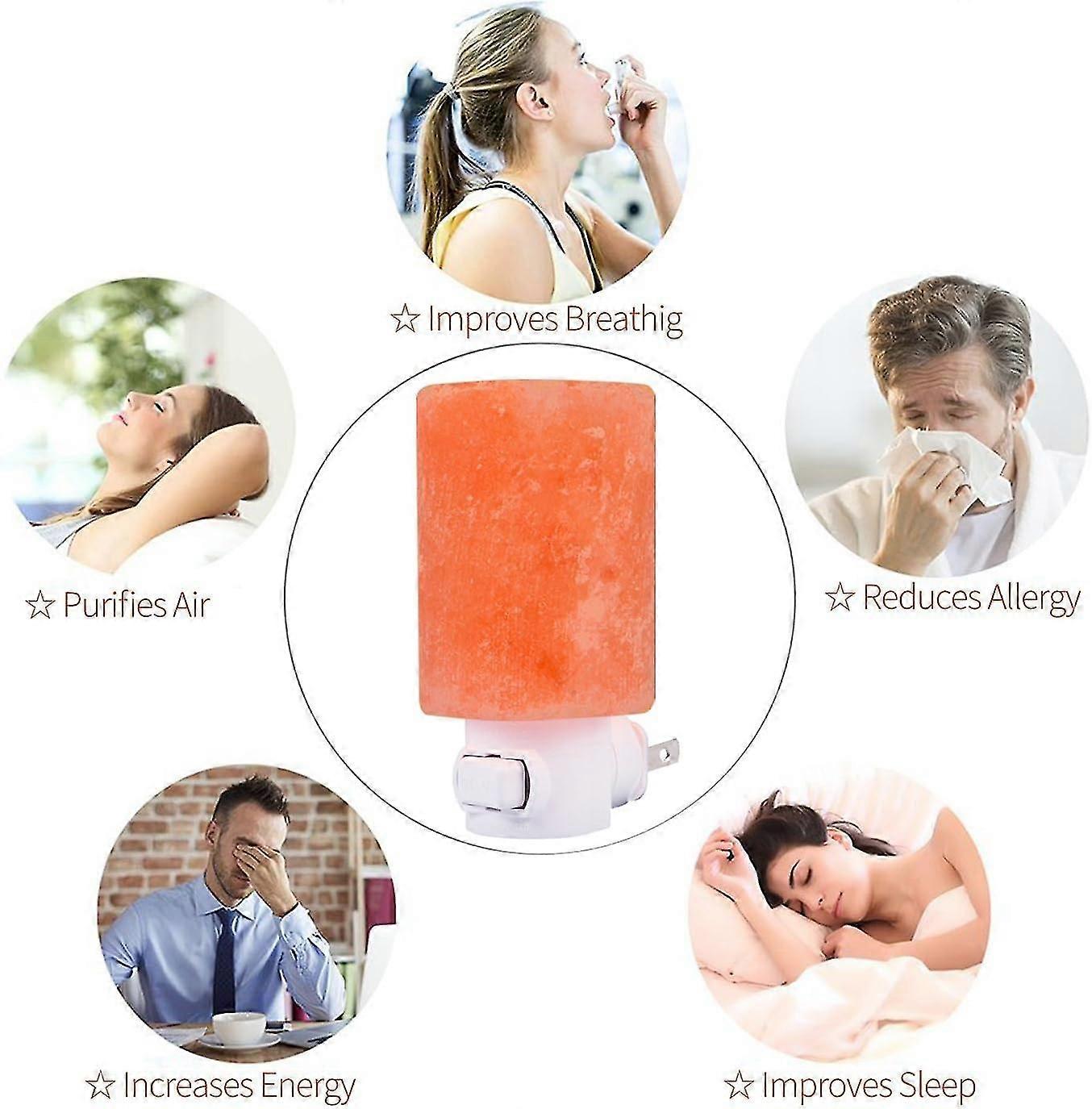 Betus Natural Crystal Himalayan Salt Wall Lamp - Air Purifying Night ...