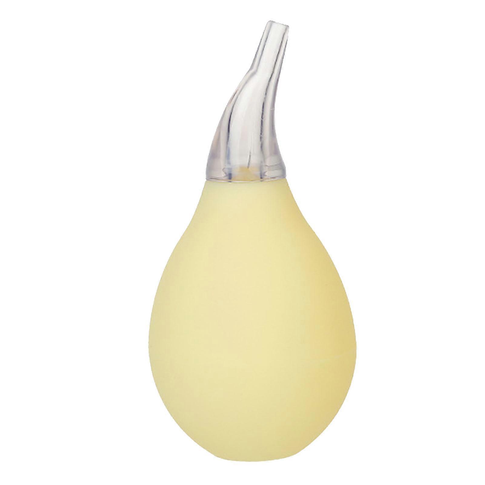 Baby Nasal Aspirator Drop Shaped Nasal Cleaner PVC Manual Squeeze Medical Silicone Head Nose Cleansing Sucker for Newborn Yellow