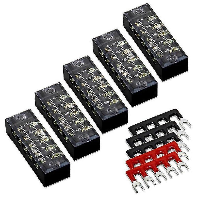5 Pc 5p Terminal Block, 5 Pc 5p Shorting Bar, Tb1505 Flame Retardant Copper Terminal Short-circuit T