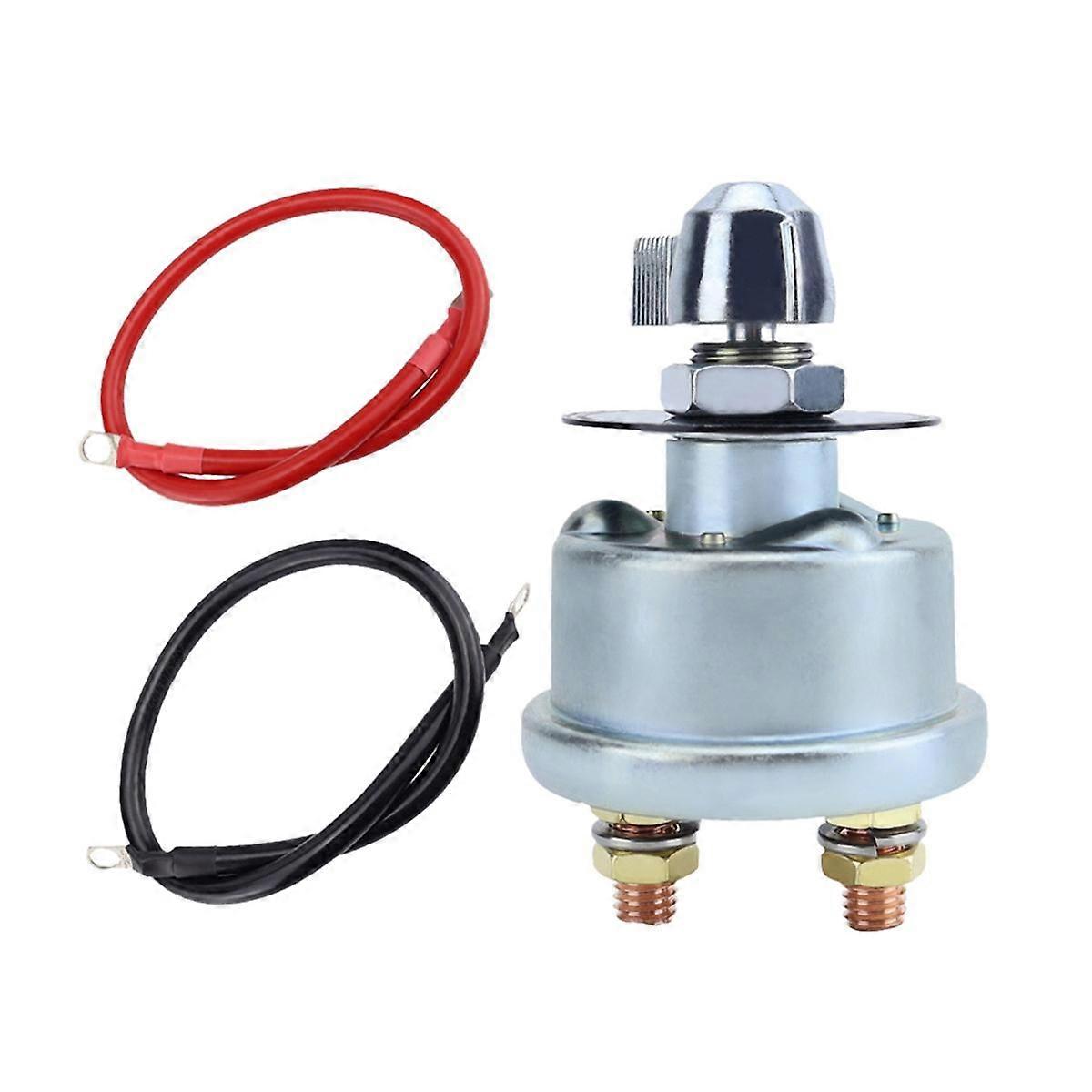 12-48V 200A Master Battery Disconnect Switch & 4 AWG Battery Cables Set, High Current Battery Power