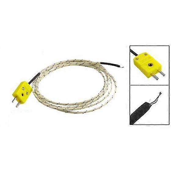 2m Cable K Type Thermocouple Temperature Measuring Probe Sensor White