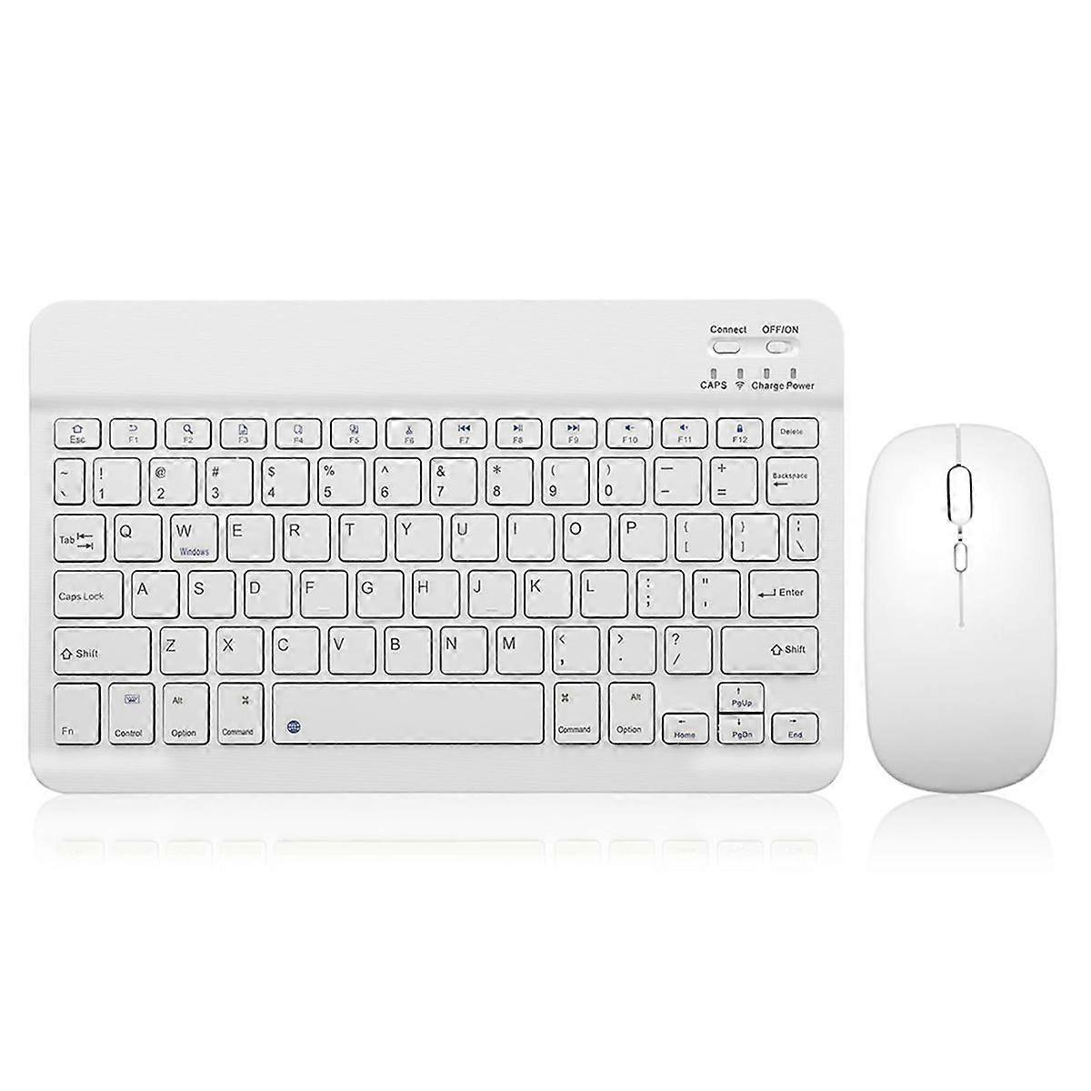 10 Inch Bluetooth Keyboard Rechargeable Ultra-Slim Wireless Mouse Keyboard Set for Android Tablet D