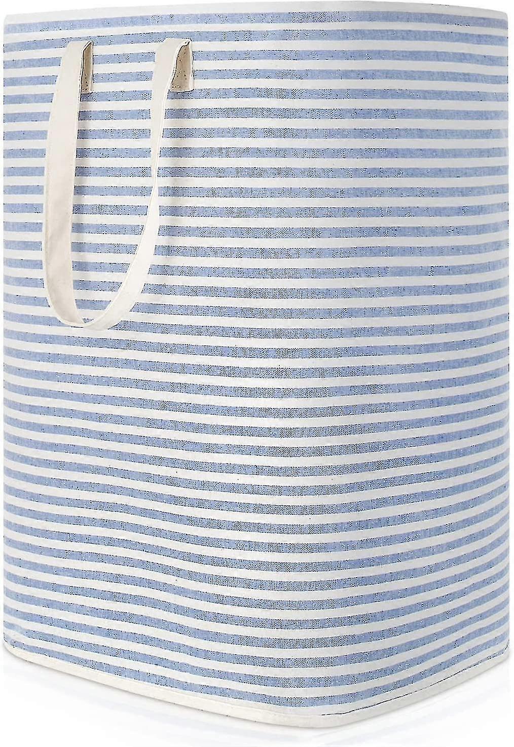 72l Waterproof Collapsible Fabric Dirty Laundry Hamper With Large Capacity, Blue