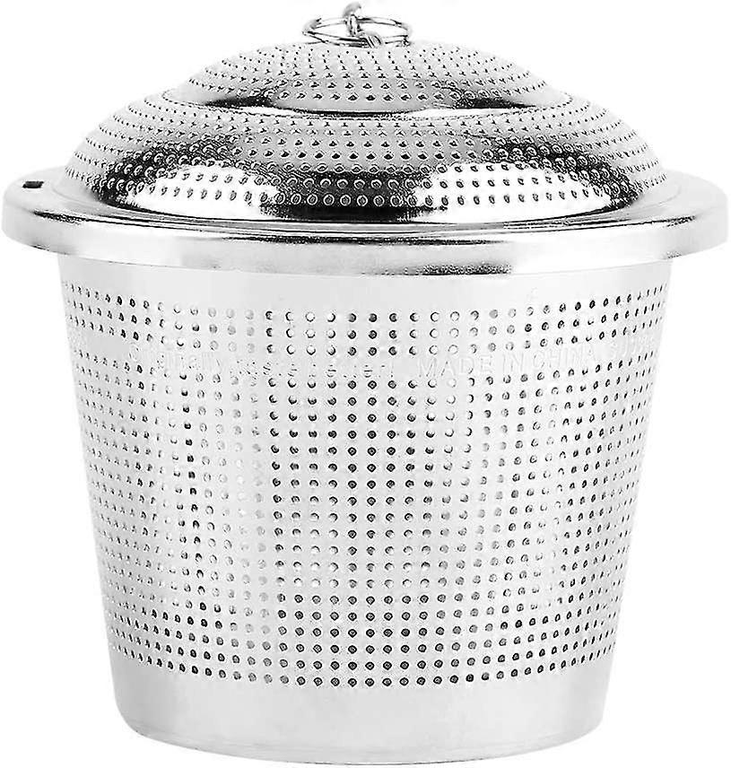 Stainless Steel Chained Lid Spice Seasoning Ball, Kitchen Seasonings Separation Spice Filter, Filter Basket Infuser Bag Strainer (l)