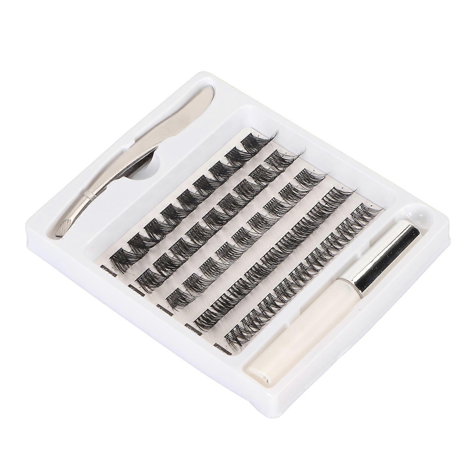 Lash Extension Kit Reusable Sectional Type Portable Individual Eyelash Extension with Tweezers and Lash Glue