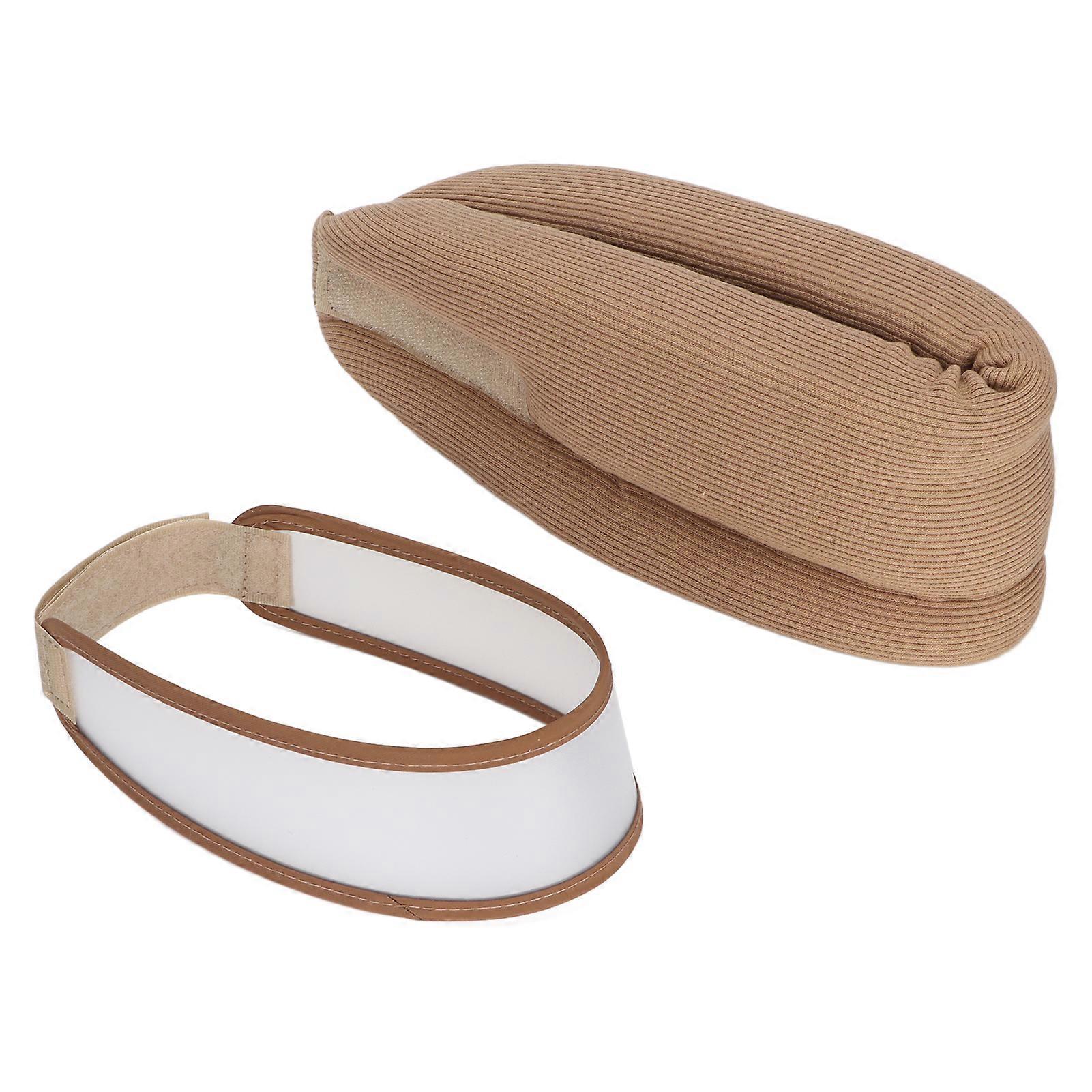 Neck Support Sponge Soft Cervical Spine Tractor with PVC Fixing Strap for Neck Pain Support SleepingBrown