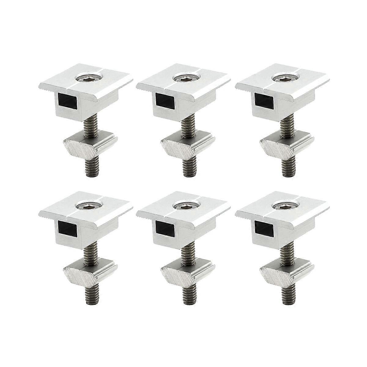 Pack Of 10 Solar Panel Brackets Centre Clip 30 Mm T Shaped PV Module Bracket Clip Height-Adjustable