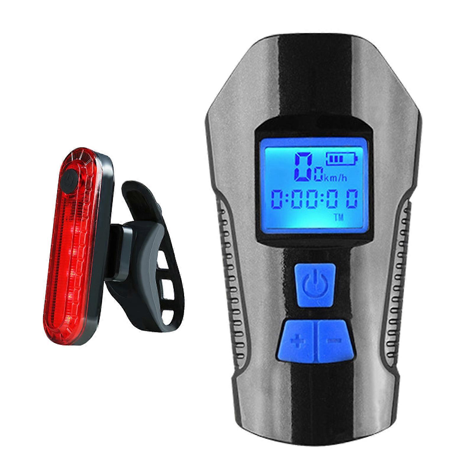 Bike Light Set Headlight Taillight Bicycle Speedometer Front+Rear Light