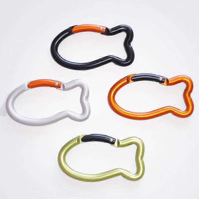 2PCS Fish Bone Shape Keychain Clips Mini Carabiner - 3 inch Aluminum Durable Quick Release Auto Locking Spring Loaded