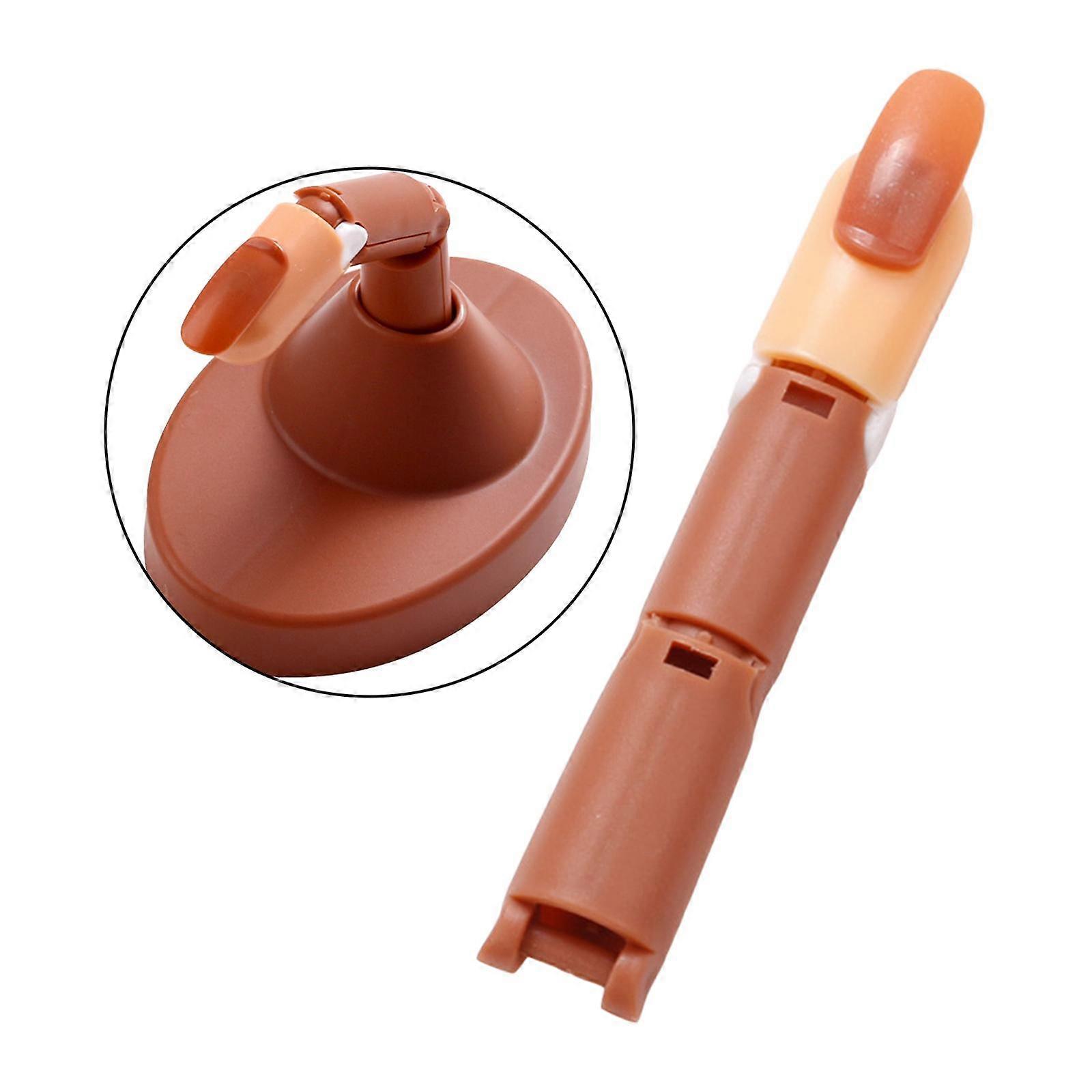 Adjustable Practice Hand Moveable False DIY Print for Acrylic Nails Beginner Set with Brown Base