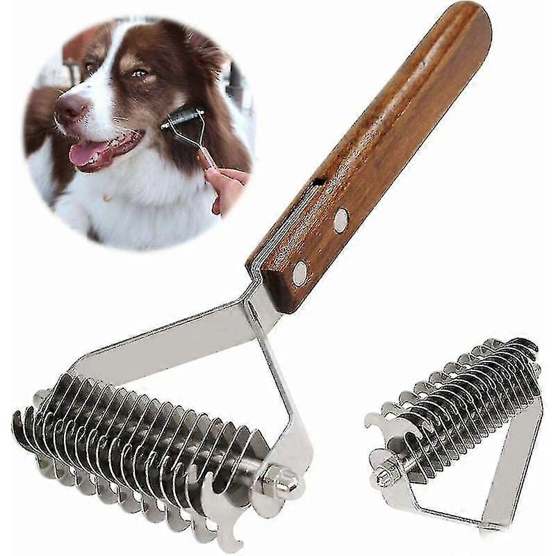 (Y)Coat King Detangling Comb And Grooming Brush For Dogs And Cats Undercoat Rake (dual)