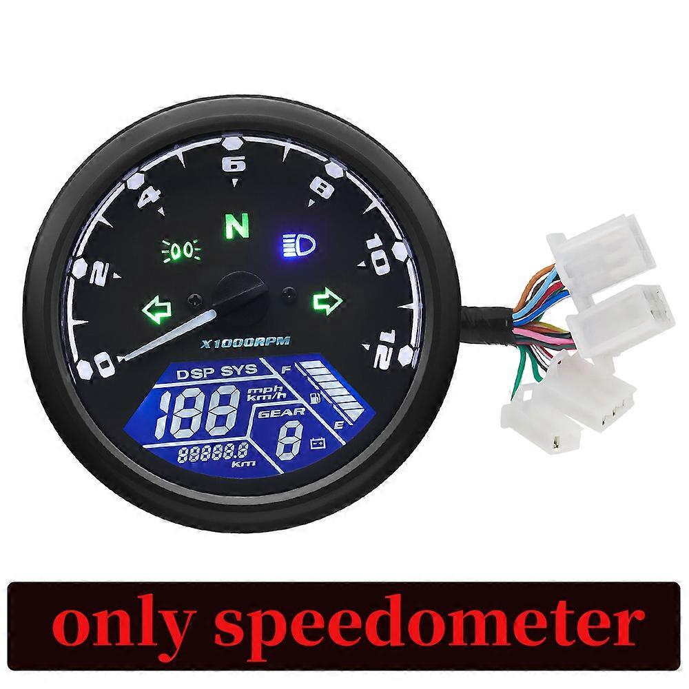 Universal Motorcycle LCD Speedometer Digital Multi-Function Odometer RPM With Fuel Consumption Fits 2/4 Cylinders~30430