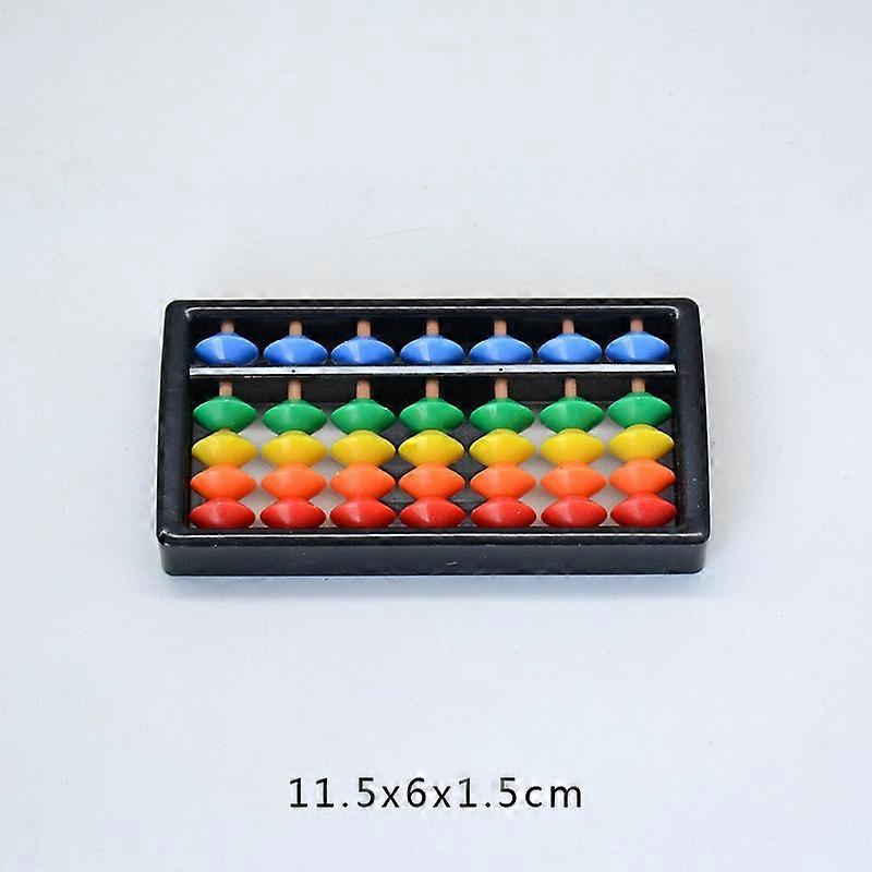 1 Pcs Kids 7 Digit Rod Standard Abacus Math Calculation Stick Colorful Beads Plastic Abacus Arithmetic Kids Calculation Tool Toy