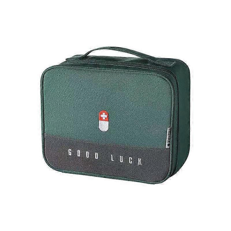 Zipper First Aid Bag Medication Storage Bag Emergency Empty Bag green