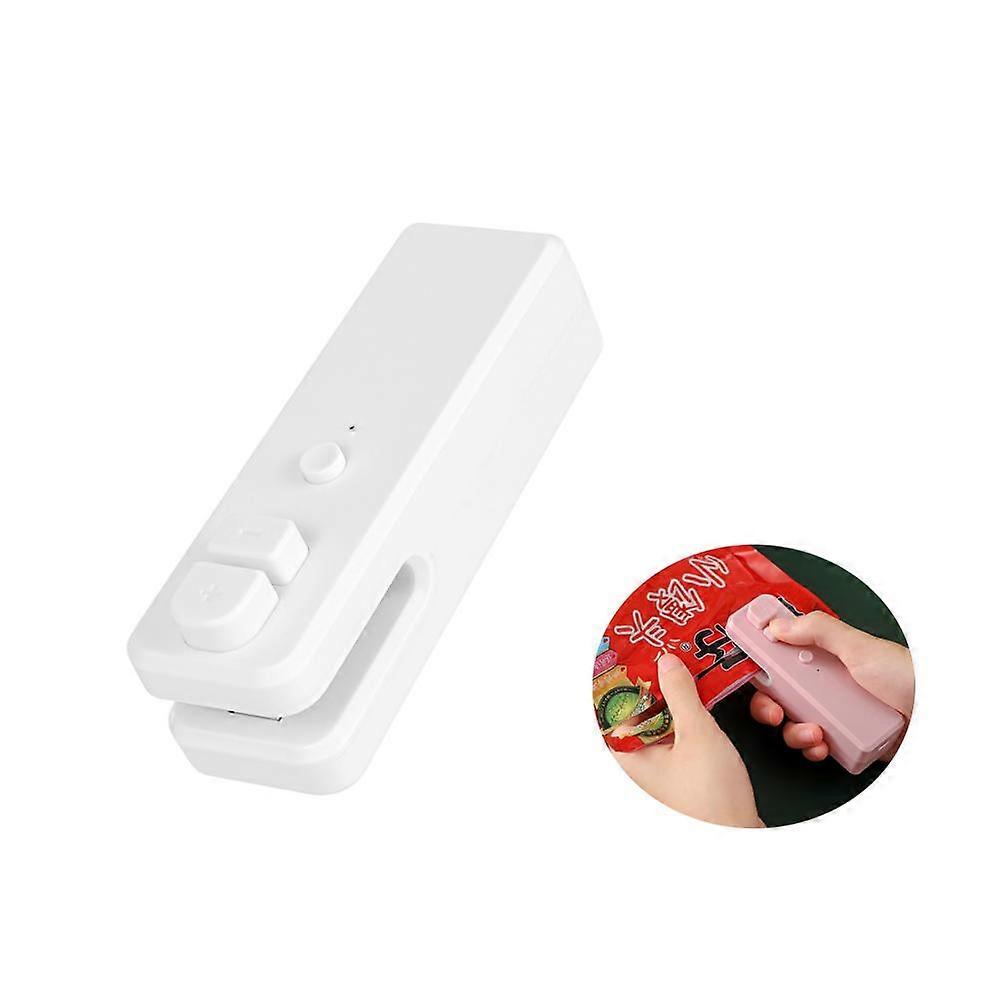 Rechargeable sealing machine small home plastic packaging sealing machine portable mini sealing machine White