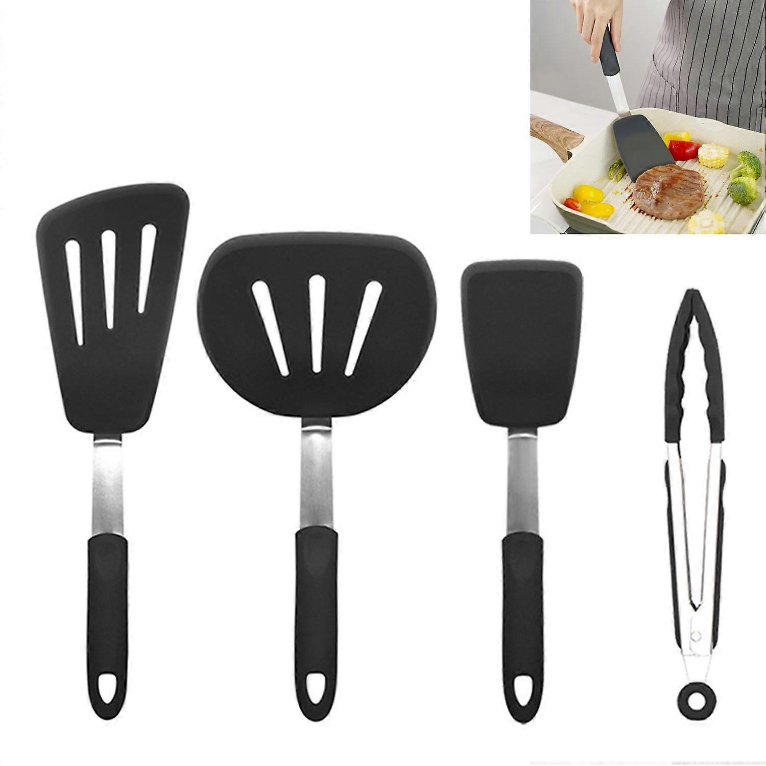 4 Pieces Flexible Silicone Omelette SpatulaB)