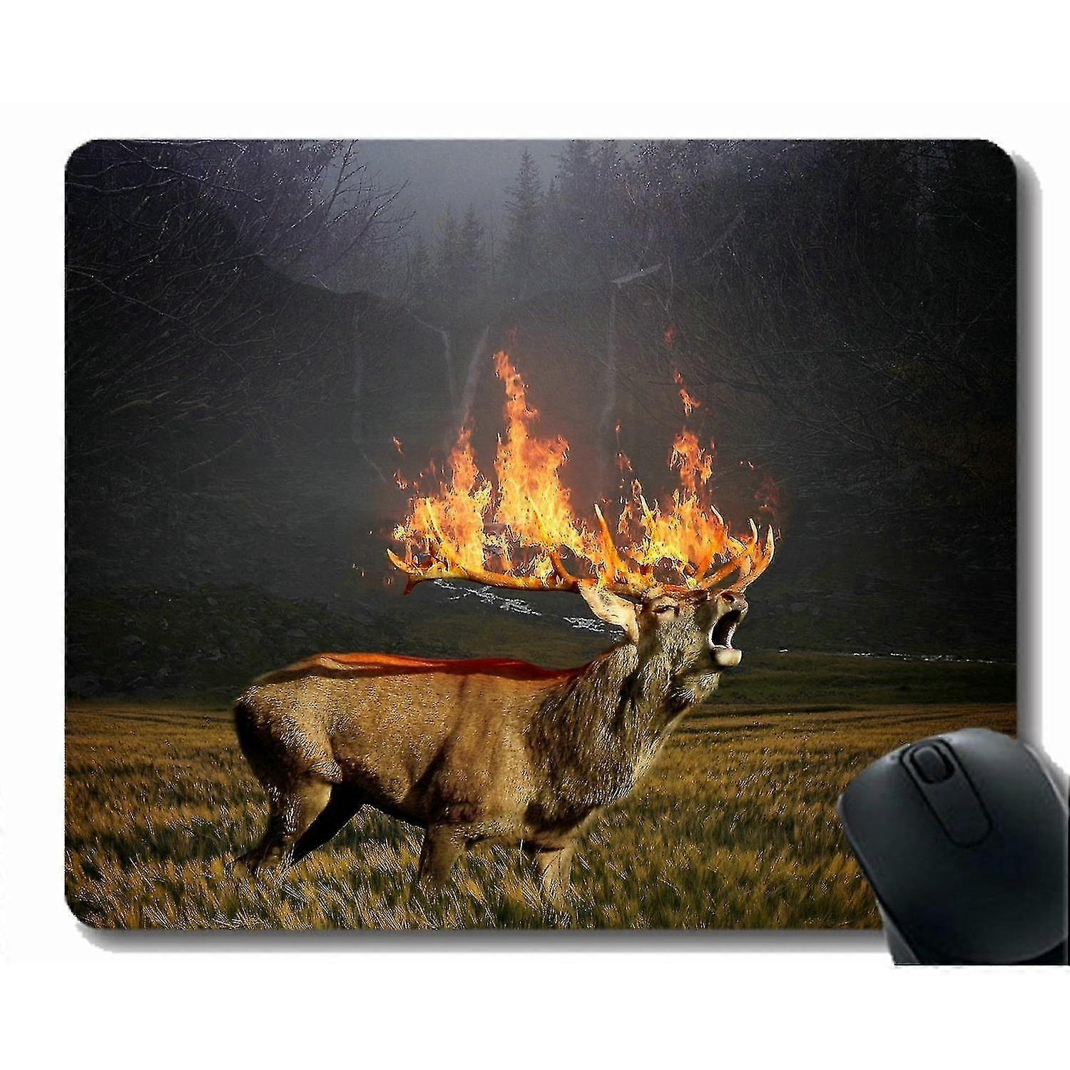 (260X210X3) Mouse Pad with Brown deer -Stitched Edges