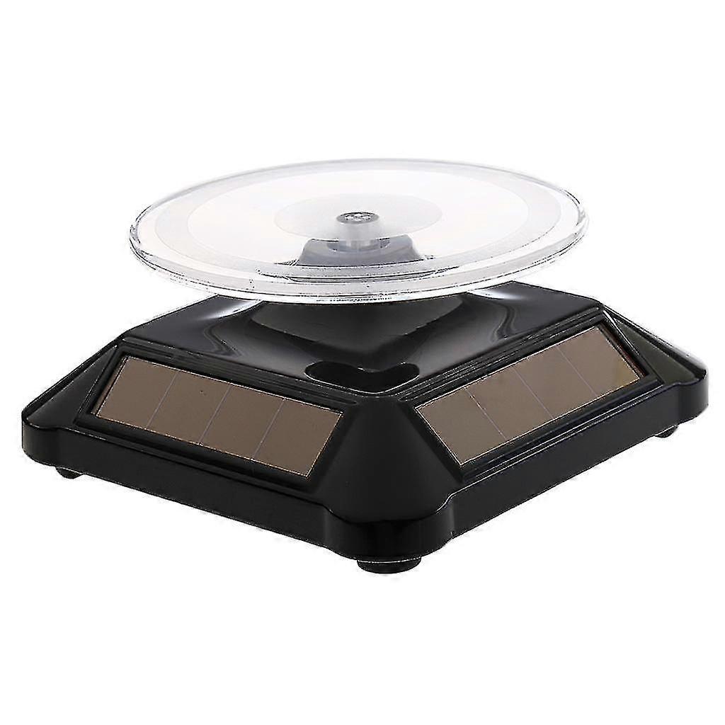 Solar Power Rotating Display Stand Holder Turntable Rack For Eyeglass Black