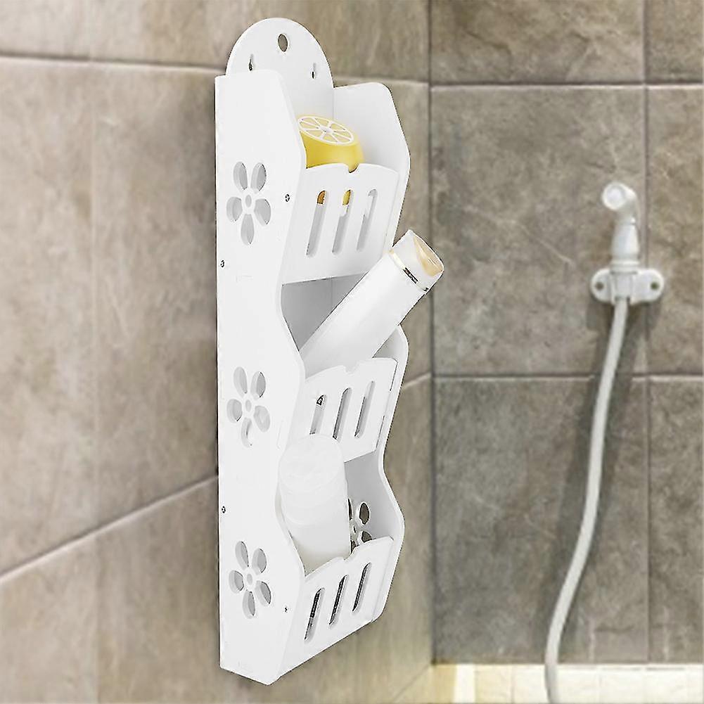 White Multi-layer Bathroom Hanging Shelf Makeup Cleaning Tools Holder Storage Rack