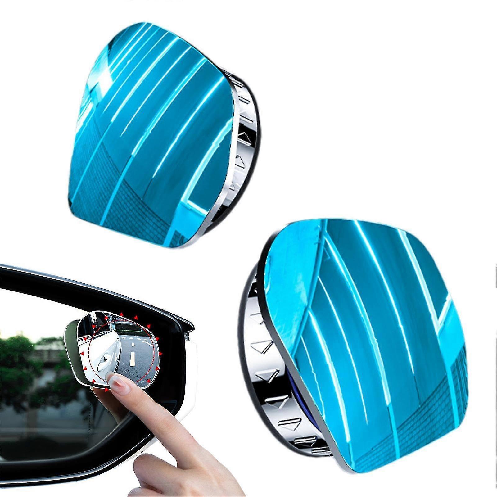 New Blind Spot Rear View Mirror, 1Pair Square HD Glass Frameless Convex 360 Wide Angle Side Rear View Mirror, for Car Truck Van -GSL