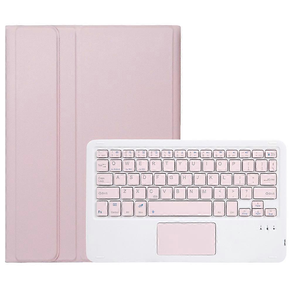 AH21-A For Huawei MatePad SE 11 Leather TPU Tablet Cover with Touchpad Bluetooth Keyboard - Pink
