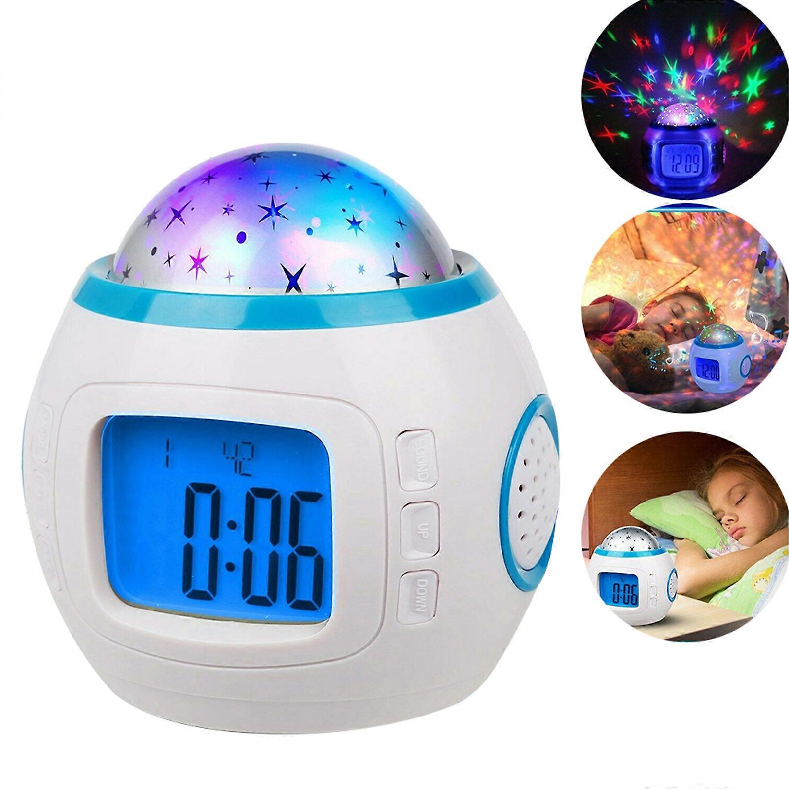Musik LED Stern Himmel Projektionslampe Digitaler Wecker Kalender Thermometer