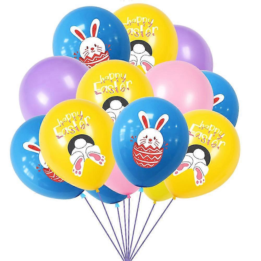 16Pcs Easter Party Latex Balloons Decorations, Easter Eggs Bunny Chick Balloon Hello Spring Happy Easter Decor For Spring Easter Birthday Theme Party