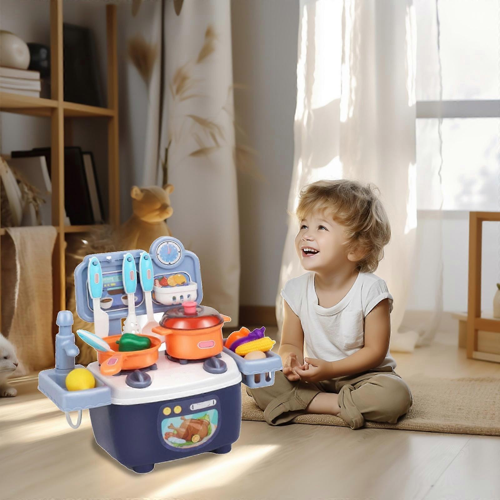 Kitchen Toy Set Equipped With Faucet And Kitchen Toy Simulation Game Sink Can Press Out Water And Pretend To Play Cooking Games With Children