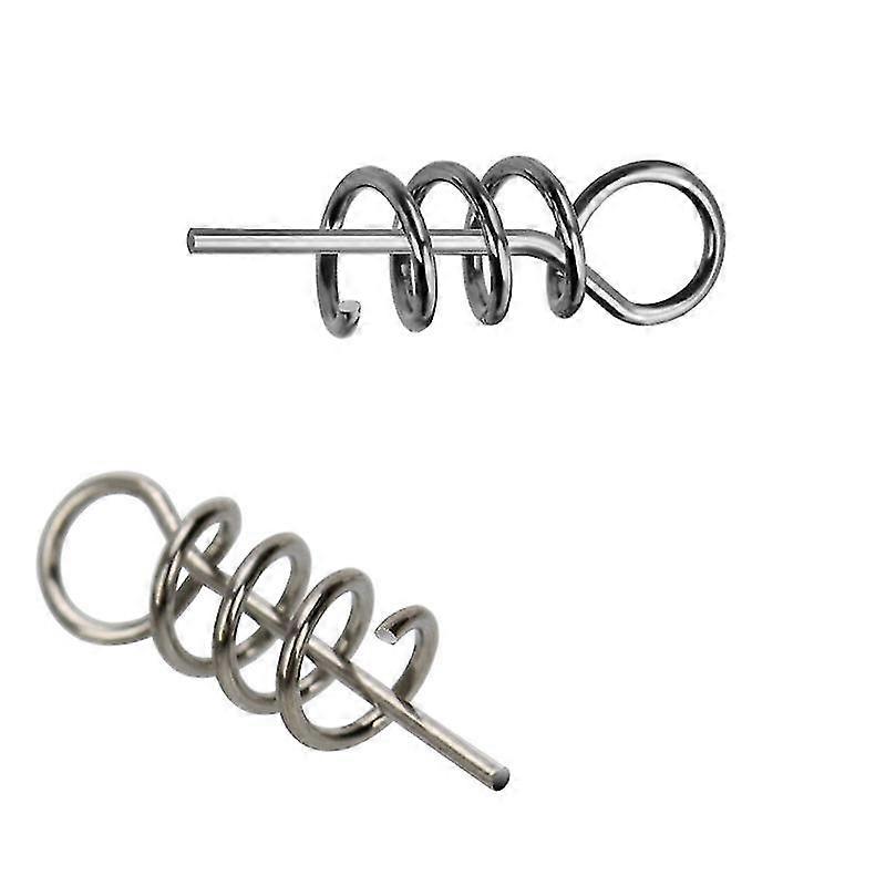 Weicher Köder Köder Spring Twist Lock Outdoor Angeln Kurbel Haken Zentrierung Pin für weichen Köder Köder Wurm Kurbel (100pcs, Silber)