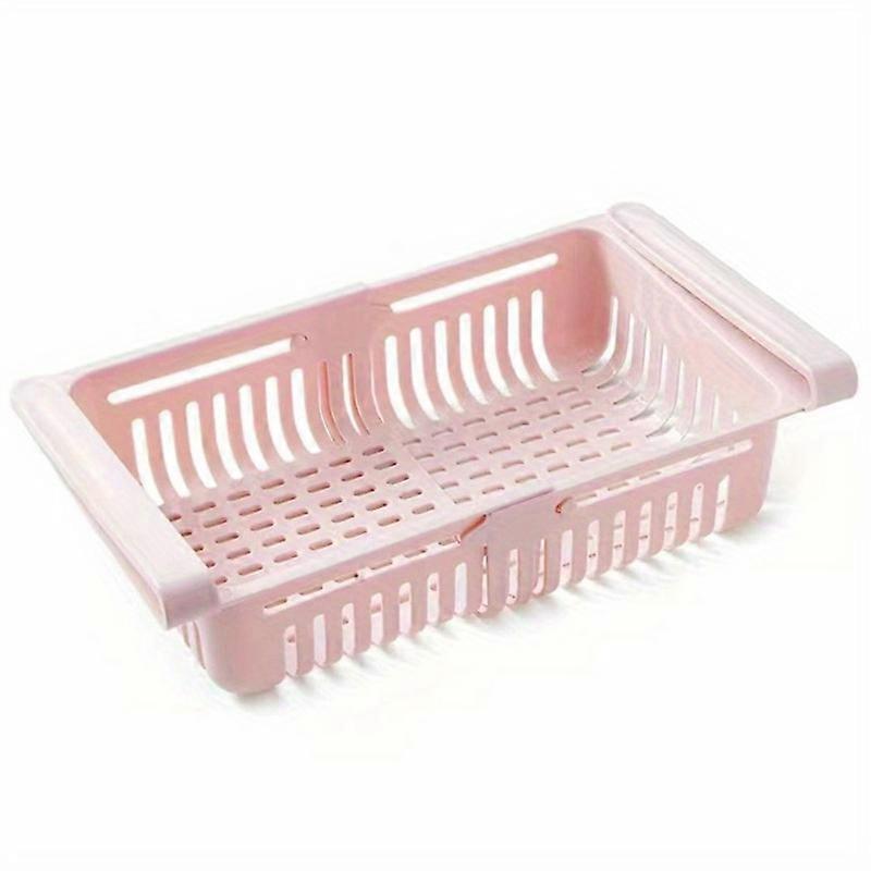 1pc Refrigerator Storage Basket, Retractable Drawer Home Multifunctional Kitchen Layered Refrigerator Rack Fresh-keeping Partition Layered Rack