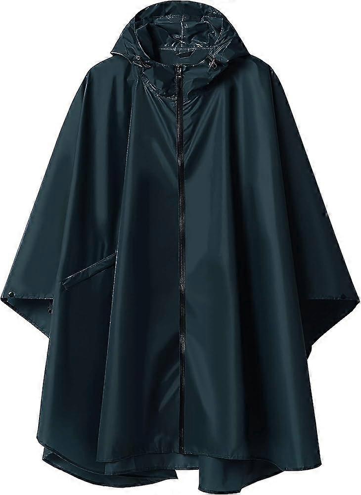 Rain Poncho Jacket Coat Hooded for Adults with Pockets