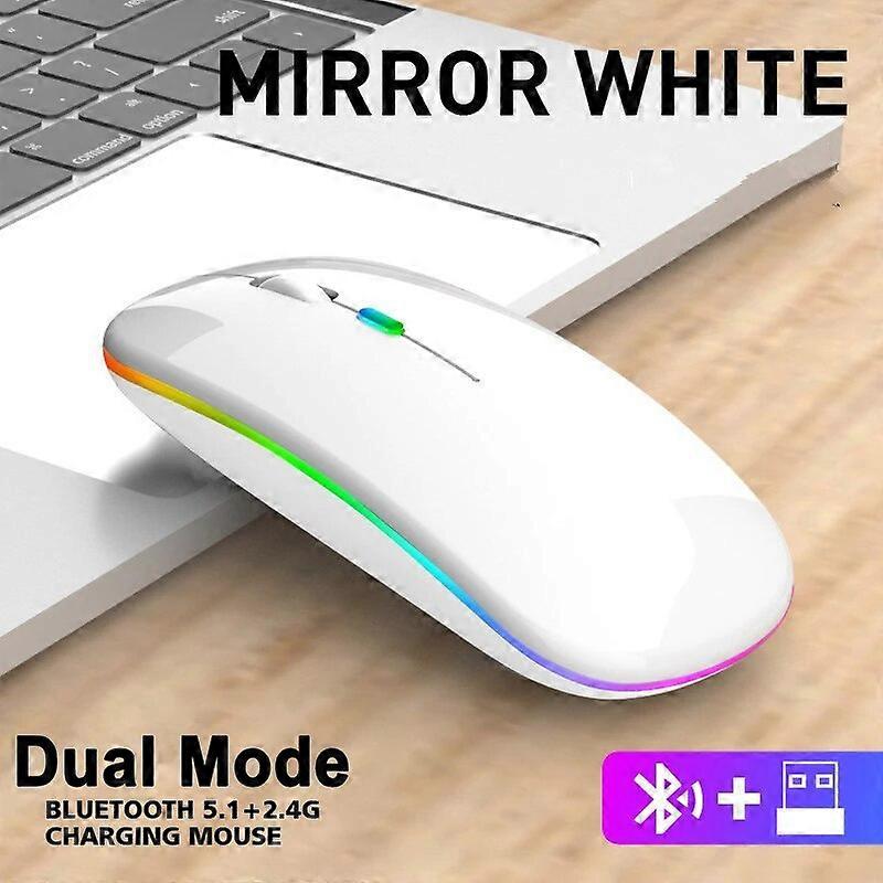 Rechargeable Bluetooth 5.1 Wireless Mouse with 2.4GHz USB RGB 1600DPI Mouse For MacBook Tablet Computer Laptop PC Mice Mice & Trackballs