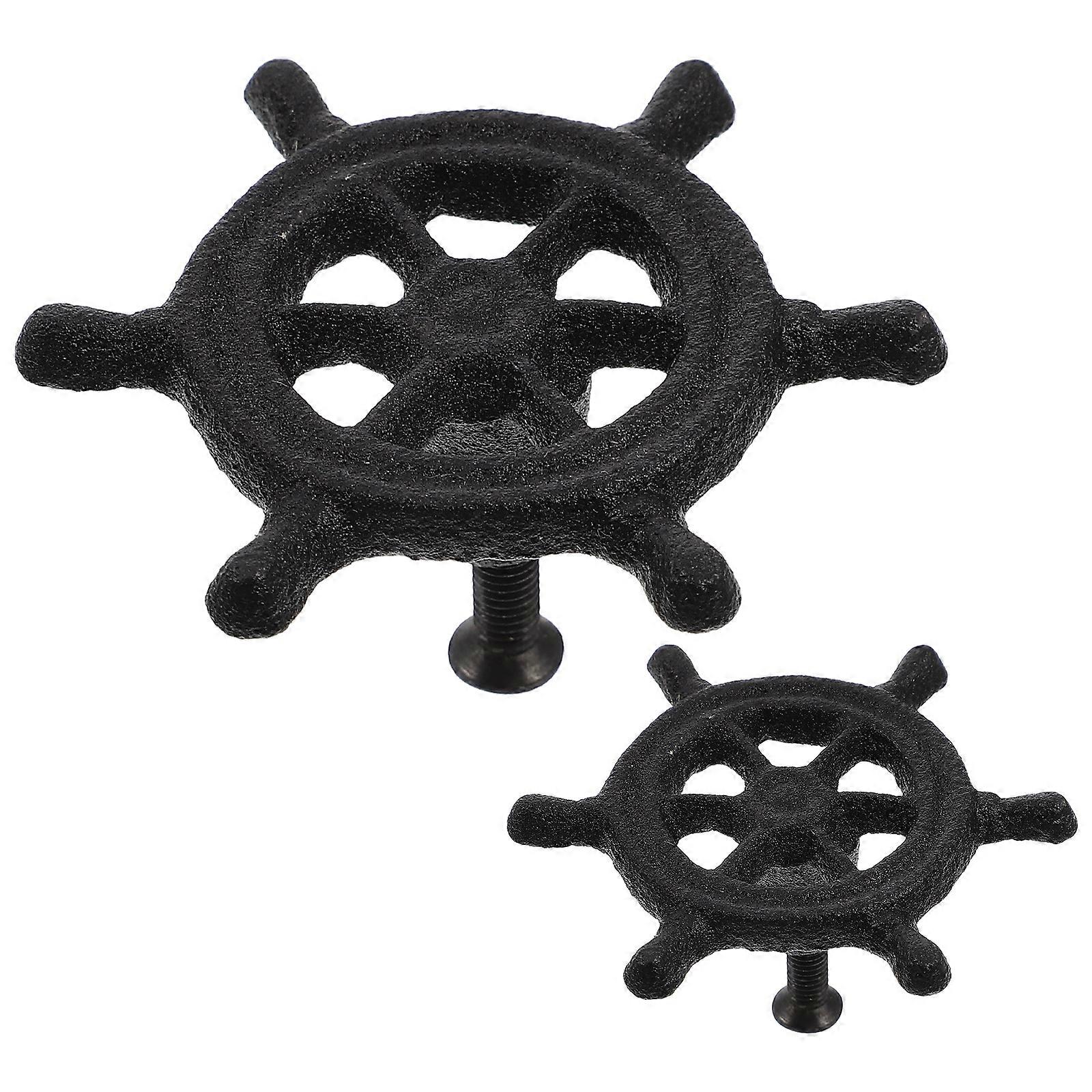 2pcs Cast Iron Wardrobe Handle Ocean Theme Door Knob Drawer Pull Knobs