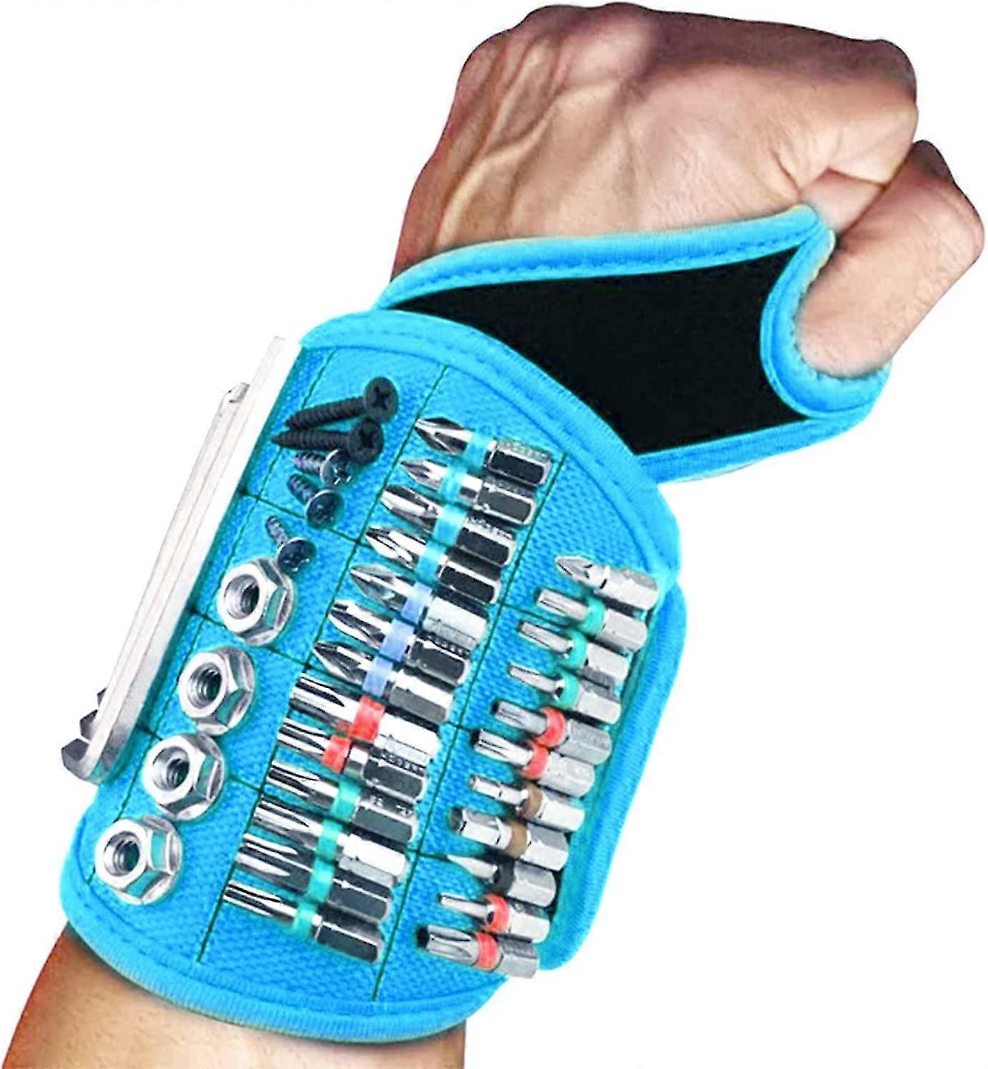 Magnetic Wristband Tool Belt, Strong Magnets Holds Screws, Nails, Drill Bits, Heavy Duty Gifts For Father's Day, Husband, Boyfriend, Handyman, Electri