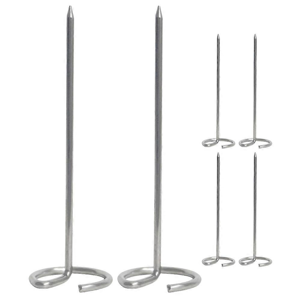 6Pcs Standing Barbecue Skewers Stainless Steel Skewers BBQ Vertical Skewers Sticks BBQ Grill Skewers