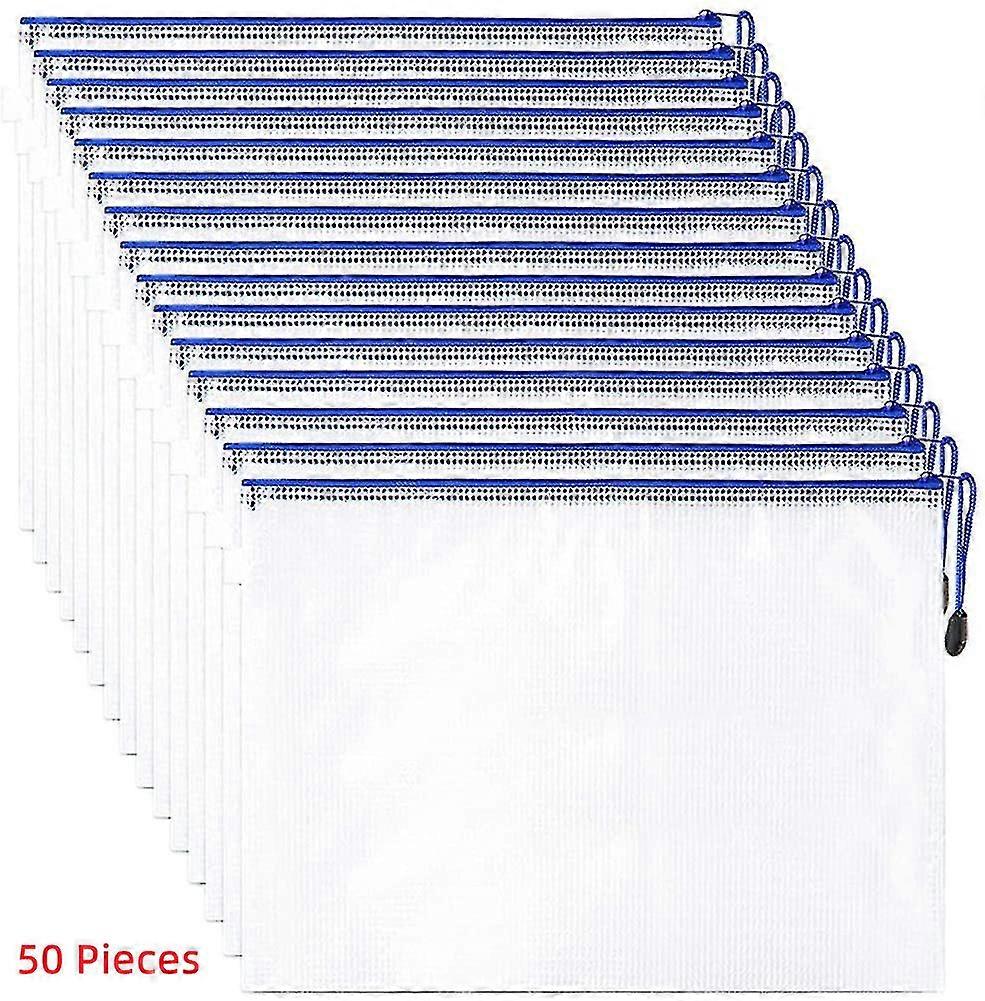 20/30/50 Pieces Zippered Folder Zipper Pocket A4 File Document Pockets With Zipper A4