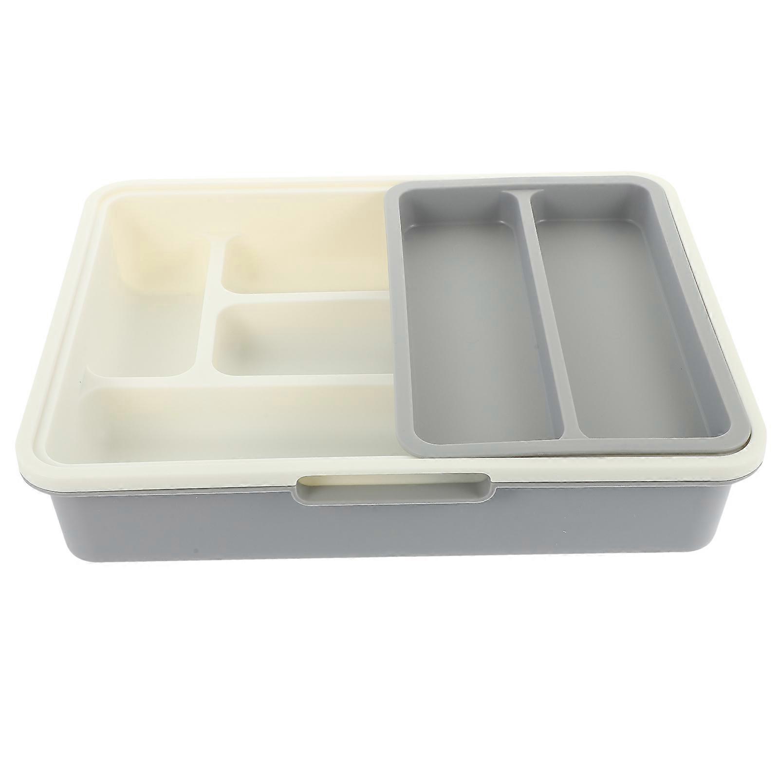 1 Set of Household Tableware Storage Box Multi-grid Silverware Cutlery Arrangement Box