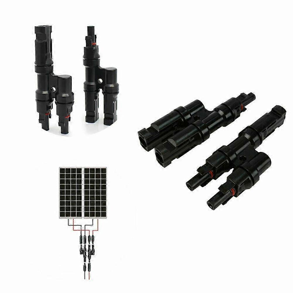 1 Pair of Y Branch Connectors Solar Panel Parallel Adapter Cable MMF FFM Black GYJ